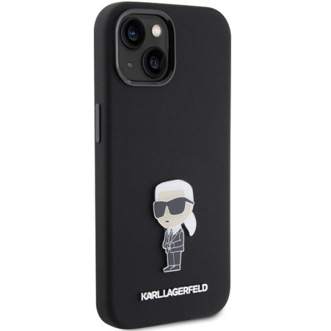 Etui na telefon iPhone 15 Plus Karl Lagerfeld czarne Silicone Ikonik