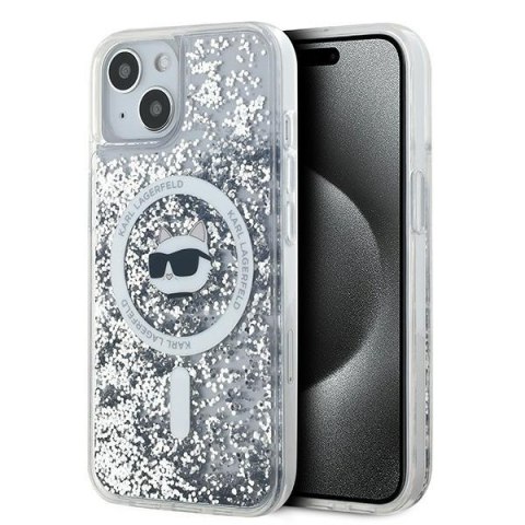 Etui na telefon iPhone 15 Plus Karl Lagerfeld Choupette MagSafe Glitter