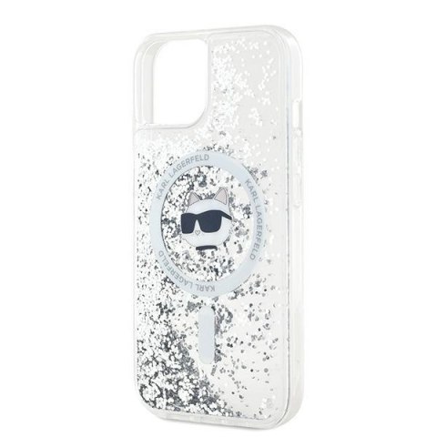 Etui na telefon iPhone 15 Plus Karl Lagerfeld Choupette MagSafe Glitter