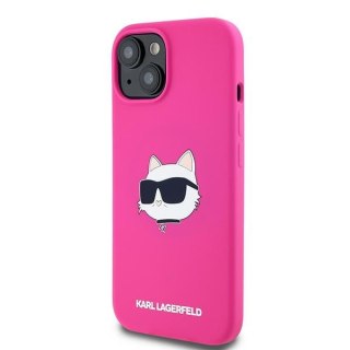 Etui na telefon iPhone 15 Plus Karl Lagerfeld Choupette MagSafe różowe