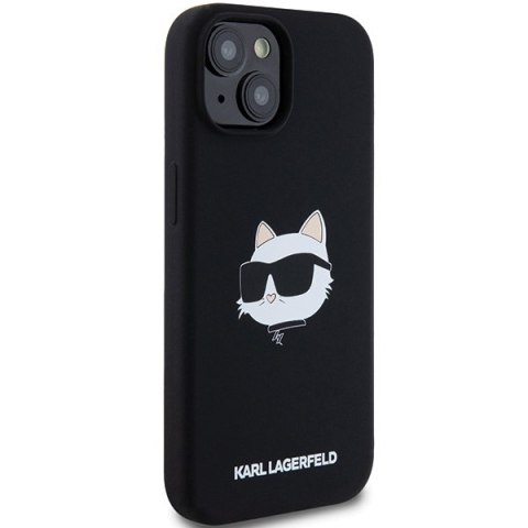 Etui na telefon iPhone 15 Plus Karl Lagerfeld Choupette MagSafe czarne