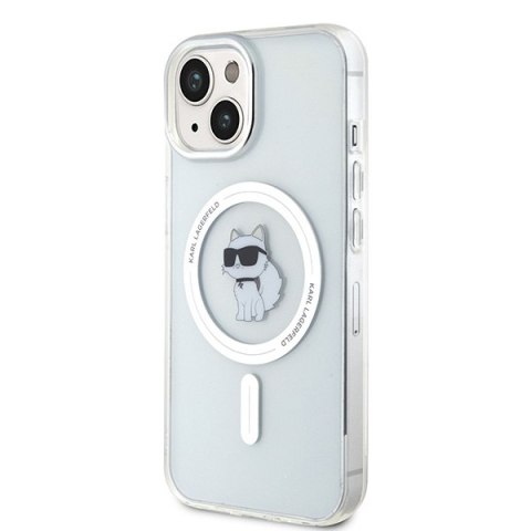 Etui na telefon iPhone 15 Karl Lagerfeld Choupette MagSafe transparentne