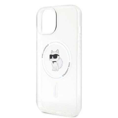 Etui na telefon iPhone 15 Karl Lagerfeld Choupette MagSafe transparentne