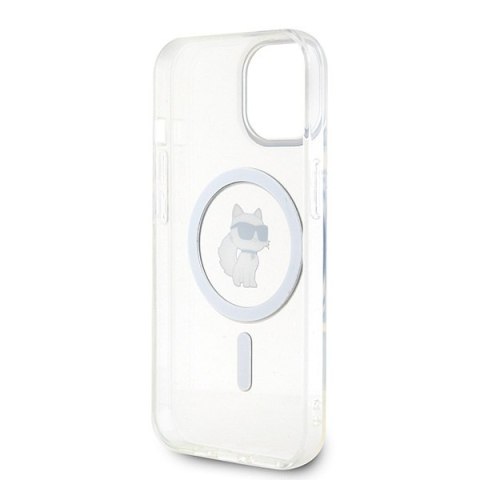 Etui na telefon iPhone 15 Karl Lagerfeld Choupette MagSafe transparentne