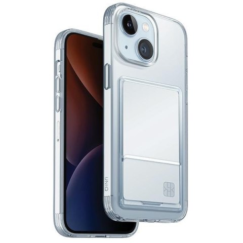 Etui na telefon iPhone 15 UNIQ Air Fender z miejscem na karty transparentne