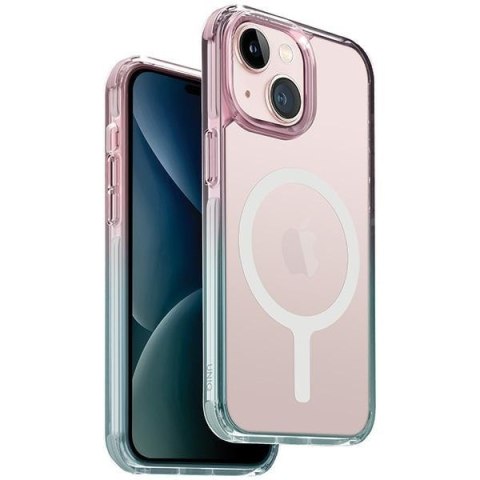 Etui na telefon iPhone 15 UNIQ Combat Duo MagClick niebiesko-różowy