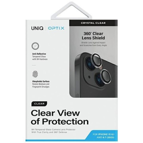 Szkło na obiektyw iPhone 15 / 15 Plus UNIQ Optix Clear - Ochrona kamer