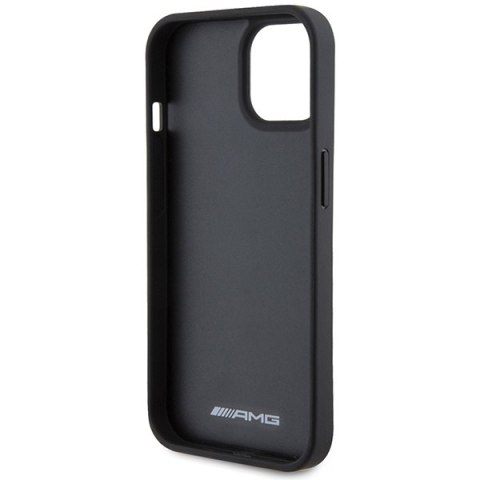 Etui na telefon iPhone 15 AMG hardcase skórzane czarne debossed