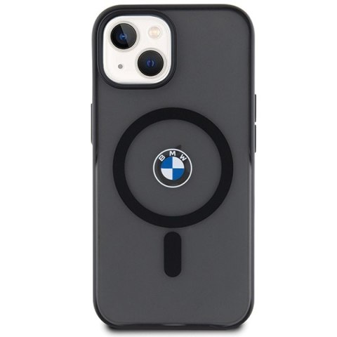 Etui na telefon iPhone 15 BMW czarne hardcase IML MagSafe