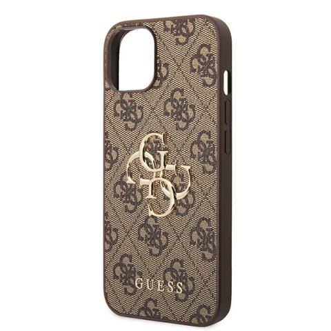 Etui iPhone 15 Guess brązowe hardcase 4G Big Metal Logo