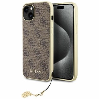 Etui iPhone 15 Guess brązowe hardcase 4G Charms Collection