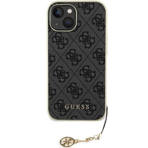 Etui na telefon iPhone 15 Guess szare hardcase Charms Collection