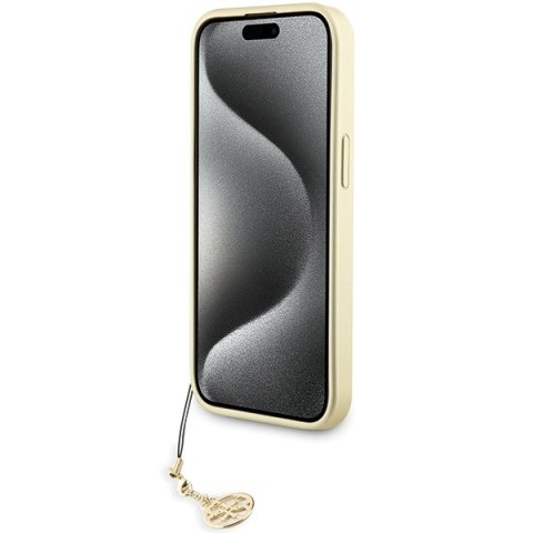 Etui na telefon iPhone 15 Guess szare hardcase Charms Collection