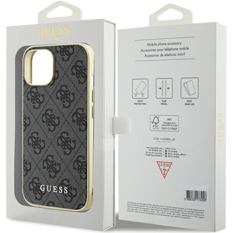 Etui na telefon iPhone 15 Guess szare hardcase Charms Collection