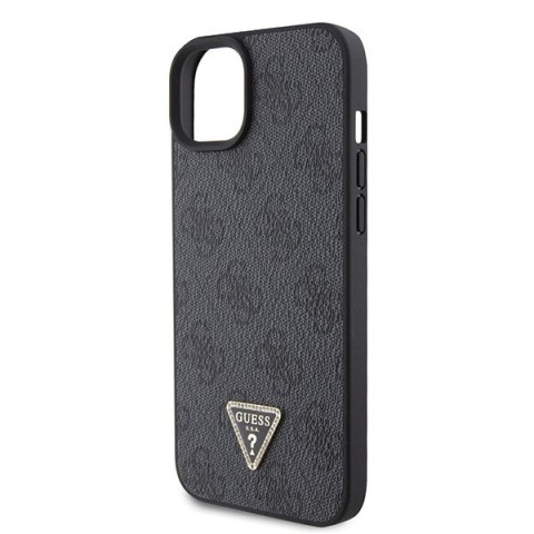 Etui na telefon iPhone 15 Guess czarne hardcase Leather 4G Diamond