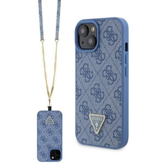 Etui Guess GUHCP15SP4TDSCPB Apple iPhone 15 hardcase Crossbody 4G Metal Logo niebieski/blue