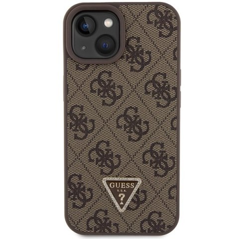 Etui Guess GUHCP15SP4TDSCPW Apple iPhone 15 hardcase Crossbody 4G Metal Logo brązowy/brown