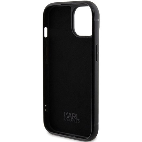 Etui na telefon iPhone 15 Karl Lagerfeld czarne hardcase z logo