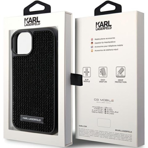 Etui na telefon iPhone 15 Karl Lagerfeld czarne hardcase z logo