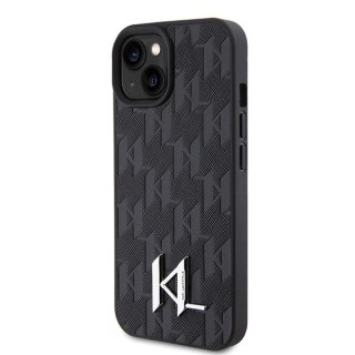 Etui na telefon iPhone 15 Karl Lagerfeld czarne hardcase skórzane