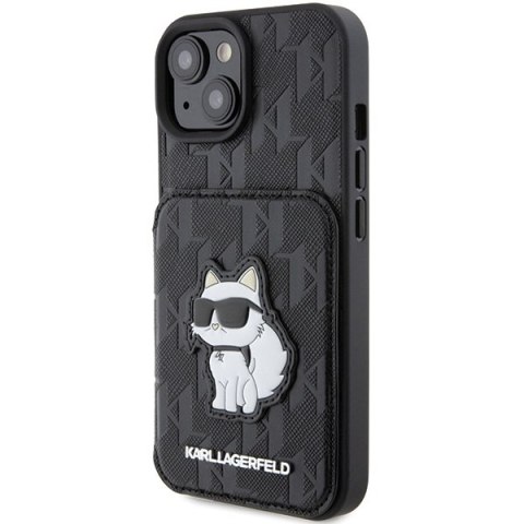 Etui na telefon iPhone 15 Karl Lagerfeld Saffiano Monogram Choupette