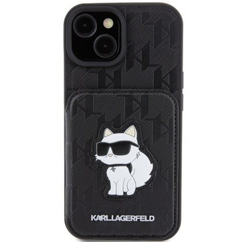 Etui na telefon iPhone 15 Karl Lagerfeld Saffiano Monogram Choupette