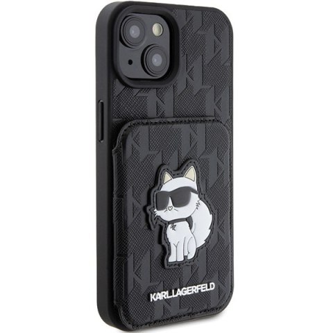 Etui na telefon iPhone 15 Karl Lagerfeld Saffiano Monogram Choupette