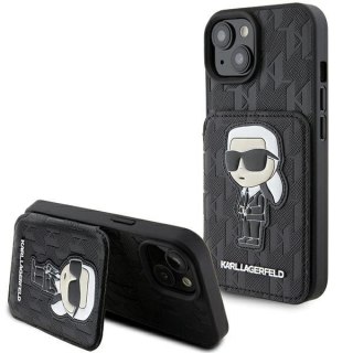 Etui na telefon iPhone 15 Karl Lagerfeld czarne hardcase Saffiano