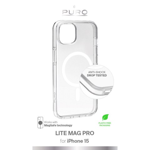 Etui na telefon iPhone 15 PURO LITEMAG PRO MagSafe przezroczyste