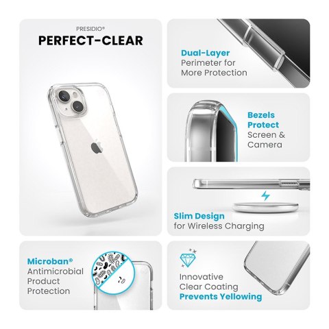 Etui na telefon iPhone 15 Speck Presidio Perfect-Clear przezroczyste