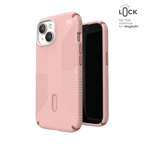 Etui na telefon iPhone 15 Speck Presidio2 Grip MagSafe różowe miedziane