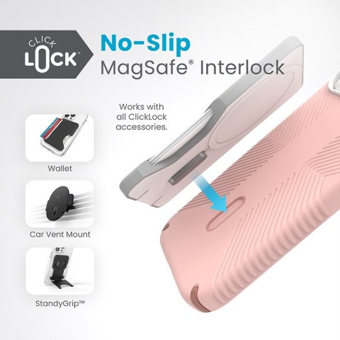 Etui na telefon iPhone 15 Speck Presidio2 Grip MagSafe różowe miedziane