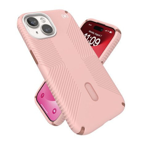 Etui na telefon iPhone 15 Speck Presidio2 Grip MagSafe różowe miedziane