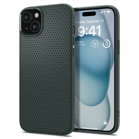 Etui na telefon iPhone 15 Spigen Liquid Air zielone Abyss - ochrona