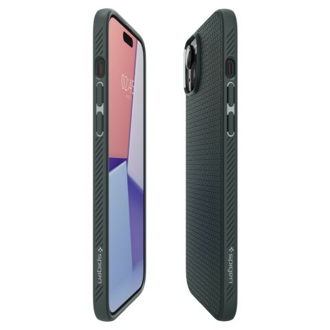 Etui na telefon iPhone 15 Spigen Liquid Air zielone Abyss - ochrona