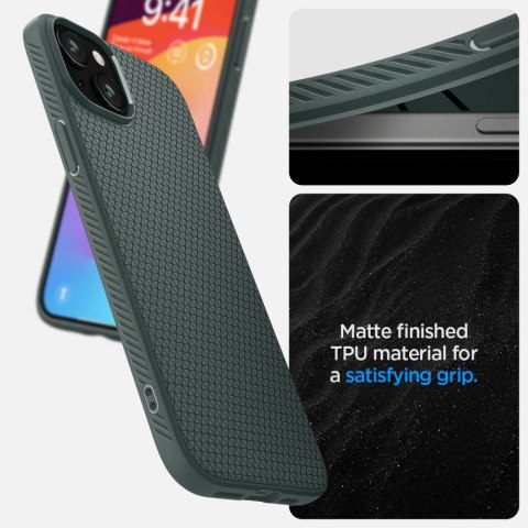 Etui na telefon iPhone 15 Spigen Liquid Air zielone Abyss - ochrona