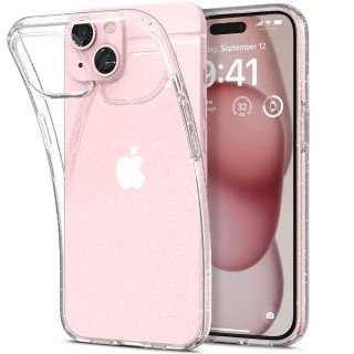 Etui iPhone 15 Spigen Liquid Crystal brokatowe przezroczyste