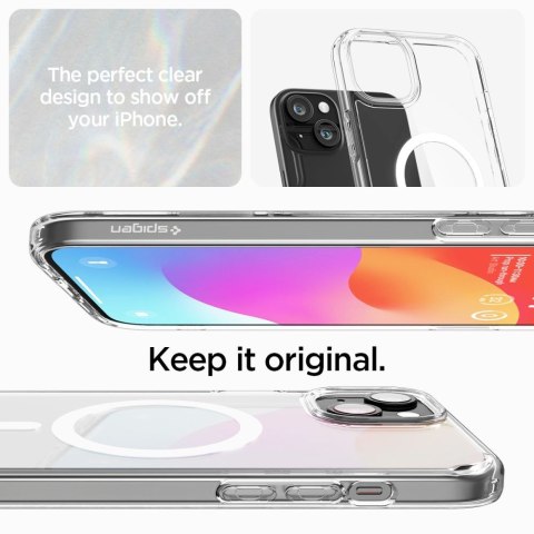 Etui na telefon iPhone 15 Spigen Ultra Hybrid MagSafe białe