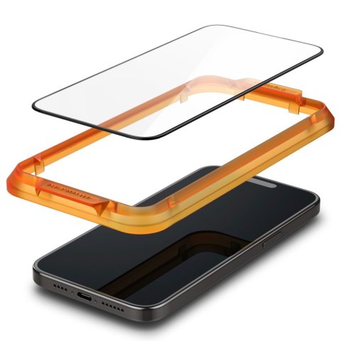 Szkło hartowane iPhone 15 Spigen GLAS.tR AlignMaster FC Black 2 PACK