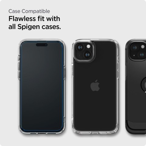 Szkło hartowane iPhone 15 Spigen GLAS.tR AlignMaster FC Black 2 PACK