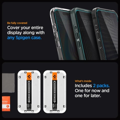 Szkło hartowane iPhone 15 Spigen GLAS.tR ez Fit Privacy 2 PACK