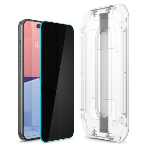 Szkło hartowane iPhone 15 Spigen GLAS.tR ez Fit Privacy - Ochrona ekranu