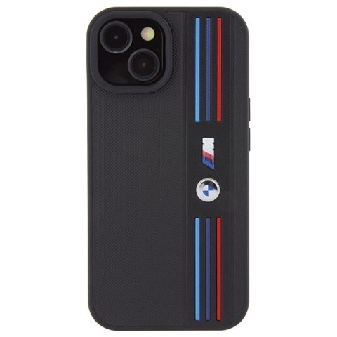 Etui na telefon iPhone 15 BMW czarne Tricolor M Collection