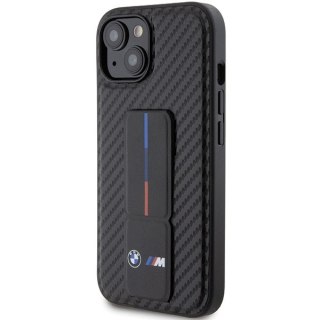 Etui BMW BMHCP15SGSPCCK Apple iPhone 15 hardcase Grip Stand Smooth & Carbon czarny/black