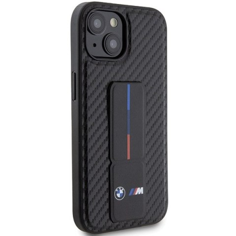 Etui BMW BMHCP15SGSPCCK Apple iPhone 15 hardcase Grip Stand Smooth & Carbon czarny/black