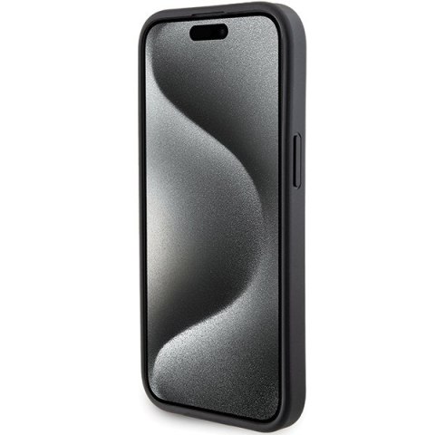 Etui BMW BMHCP15SGSPCCK Apple iPhone 15 hardcase Grip Stand Smooth & Carbon czarny/black