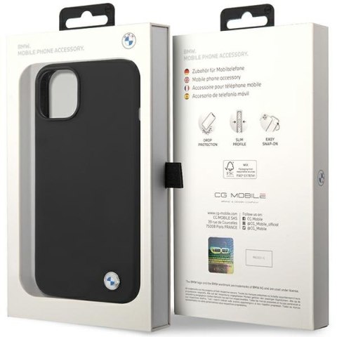 Etui na telefon iPhone 15/14/13 BMW czarne hardcase silikonowe