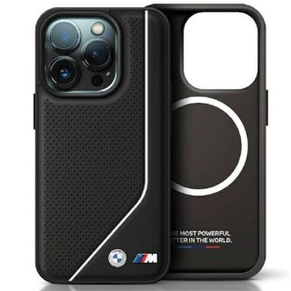 Etui BMW BMHMP15S23PUCPK Apple iPhone 15 / 14 / 13 hardcase Perforated Twisted Line MagSafe czarny/black