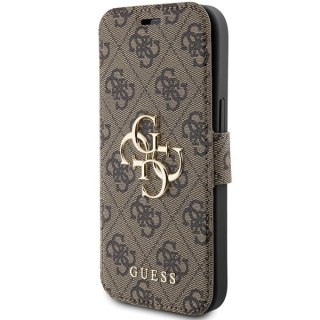 Etui iPhone 15 / 14 / 13 Guess GUBKP15S4GMGBR brązowy book 4G Metal Logo