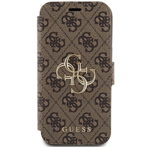 Etui na telefon iPhone 15/14/13 Guess GUBKP15S4GMGBR brązowe book